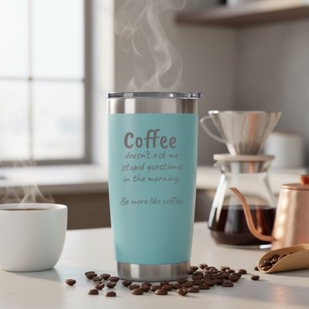 Aqua Stainless Steel Travel Mug